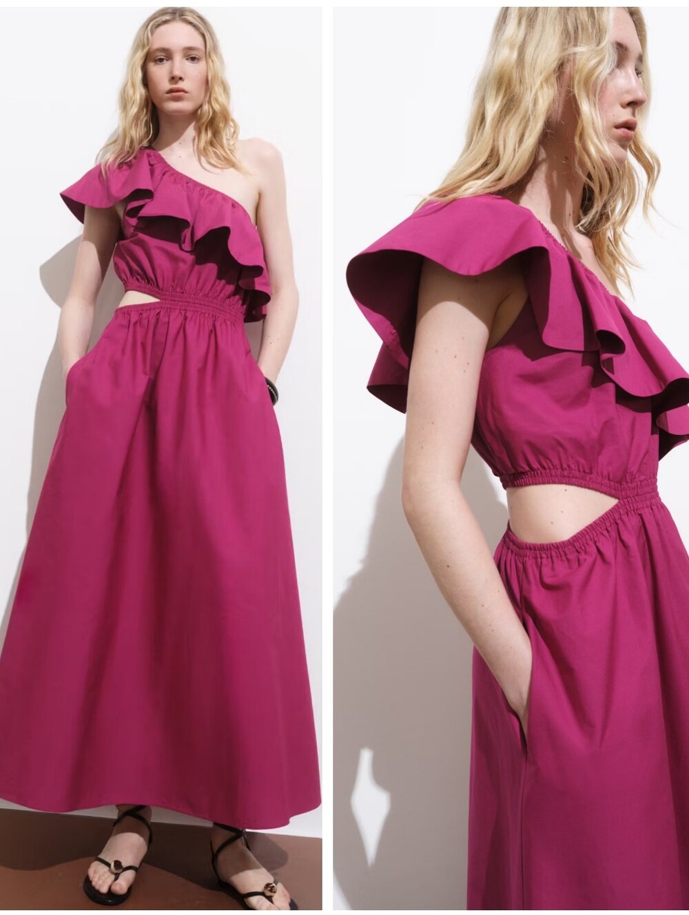 MANGO One Shoulder Dress